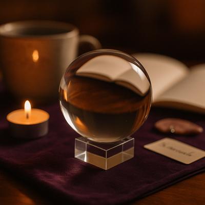 Crystal Ball With Stand 80mm Optical Glass
