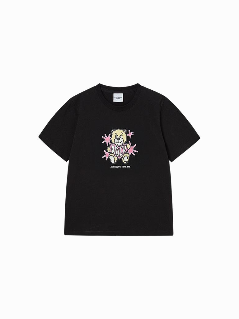 ACME DE LA VIE Woman Ac Bear Heart Short Sleeve T-Shirt (3 Color)