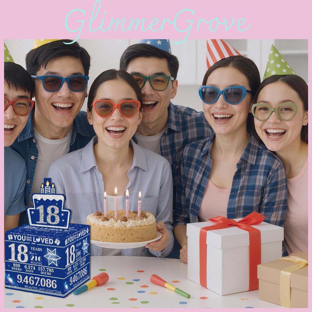 Blue Silver Time Style Event Gift Box For Birthdays And Festival Decorations