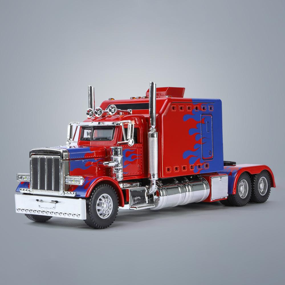 1:24 Peterbilt 389 Trekkers Vrachtwagen Legering Speelgoed Auto Model Wielen Stuur Geluid En Licht Kinder Speelgoed Verzamelingen Verjaardagscadeau