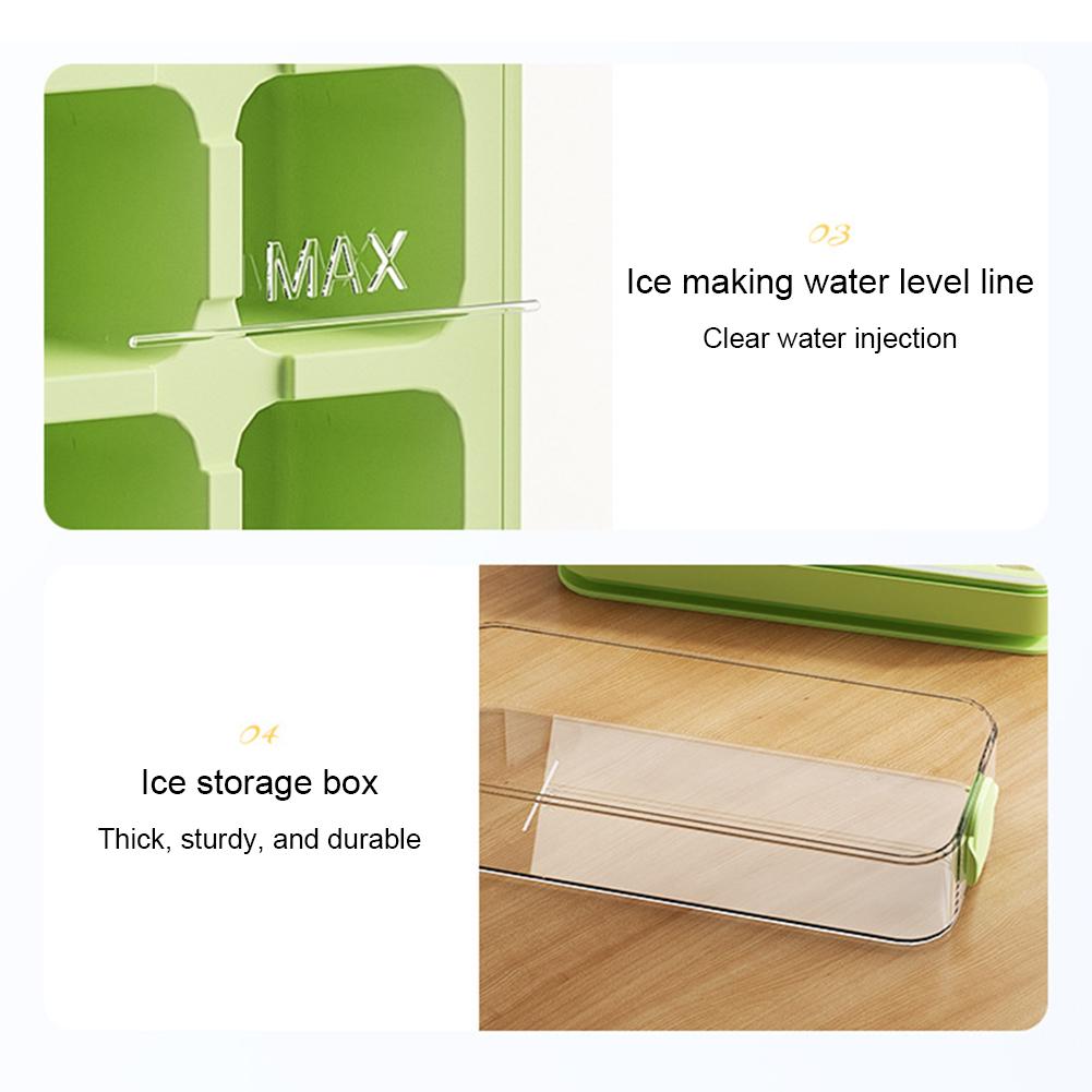 Quick Ice Cubes Making Box With Lid Sealed Easy Cleaning Ice Maker For Whiskey Cocktail