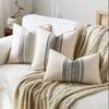Farmhouse Cushion Cases with Stripe Pattern Soft Woven Pillowcase Striped Throw Covers for Home Bedroom Living Room Sofa Decor
