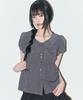 ILLIGO Forming Ribbon Puff Blouse Charcoal