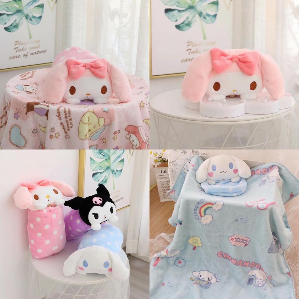 Coperta da Viaggio in Pile Corallo del Cartone Animato My Melody con Morbido Peluche per Bambini e Studenti