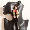 Baroque Style Luxury Long Geometric Stone Earring Hot Sale Alloy Gemstone Irregular Pendant Tassel Earrings for Women