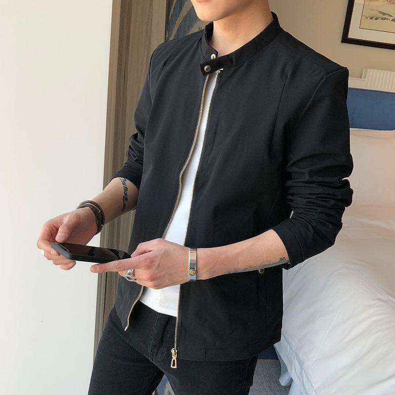 Men's New Jackets, Men's Korean Style Trendy Spring and Autumn Fashionable Handsome Tops, Versatile Solid Color Men's Jackets, Men's