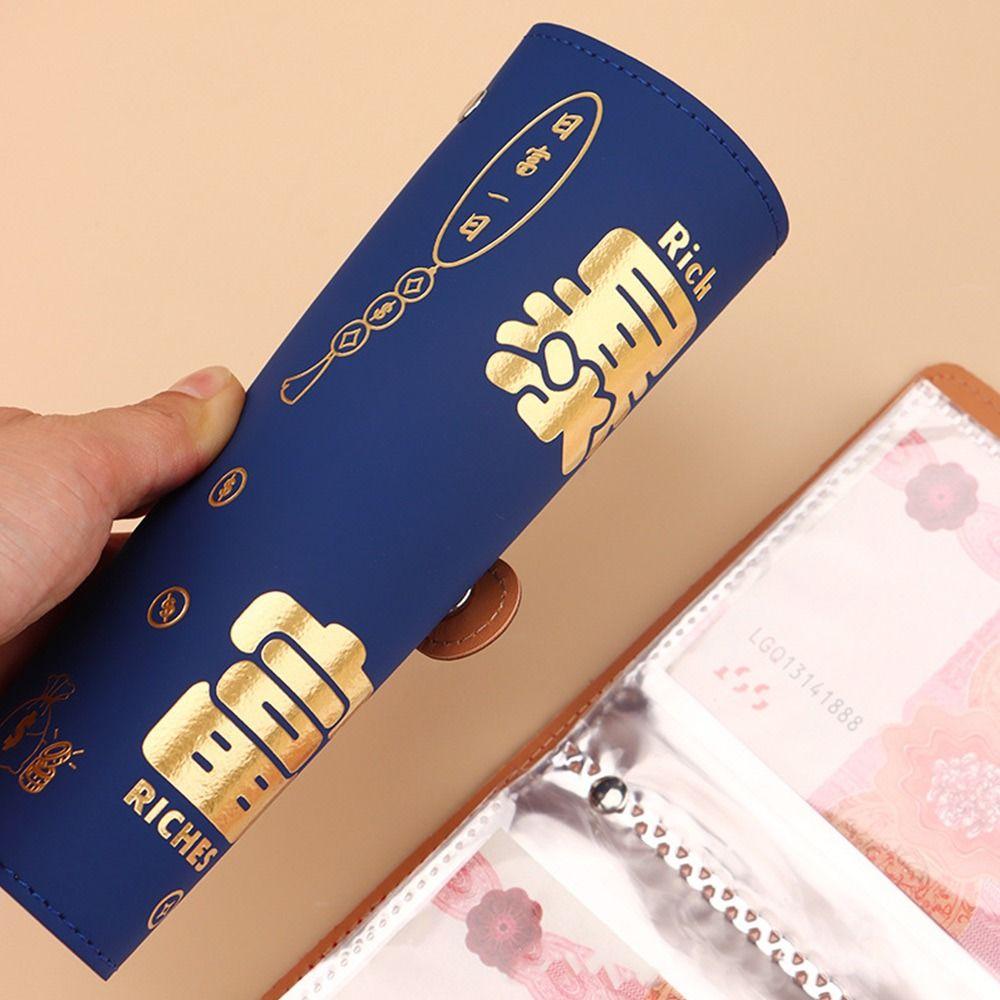 Funny 100 Envelopes Money Saving Challenge Large Capacity PU Get Rich Overnight Mini Binder Savings Challenge Budget Binder