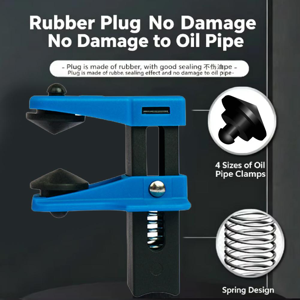 4PCS Car Brake Fluid Pipe Clamp Set Brake Oil Nozzle Clip Cars Brakes Nipple Pliers Leak Proof Line Plug Prevents Oil Leakage Fuel System Fittings7