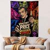 Vincent Price Horror Tapestry Wall Hanging, Terror Macabre Legend Art, Retro Halloween Wall Decor for Bedroom Man Cave
