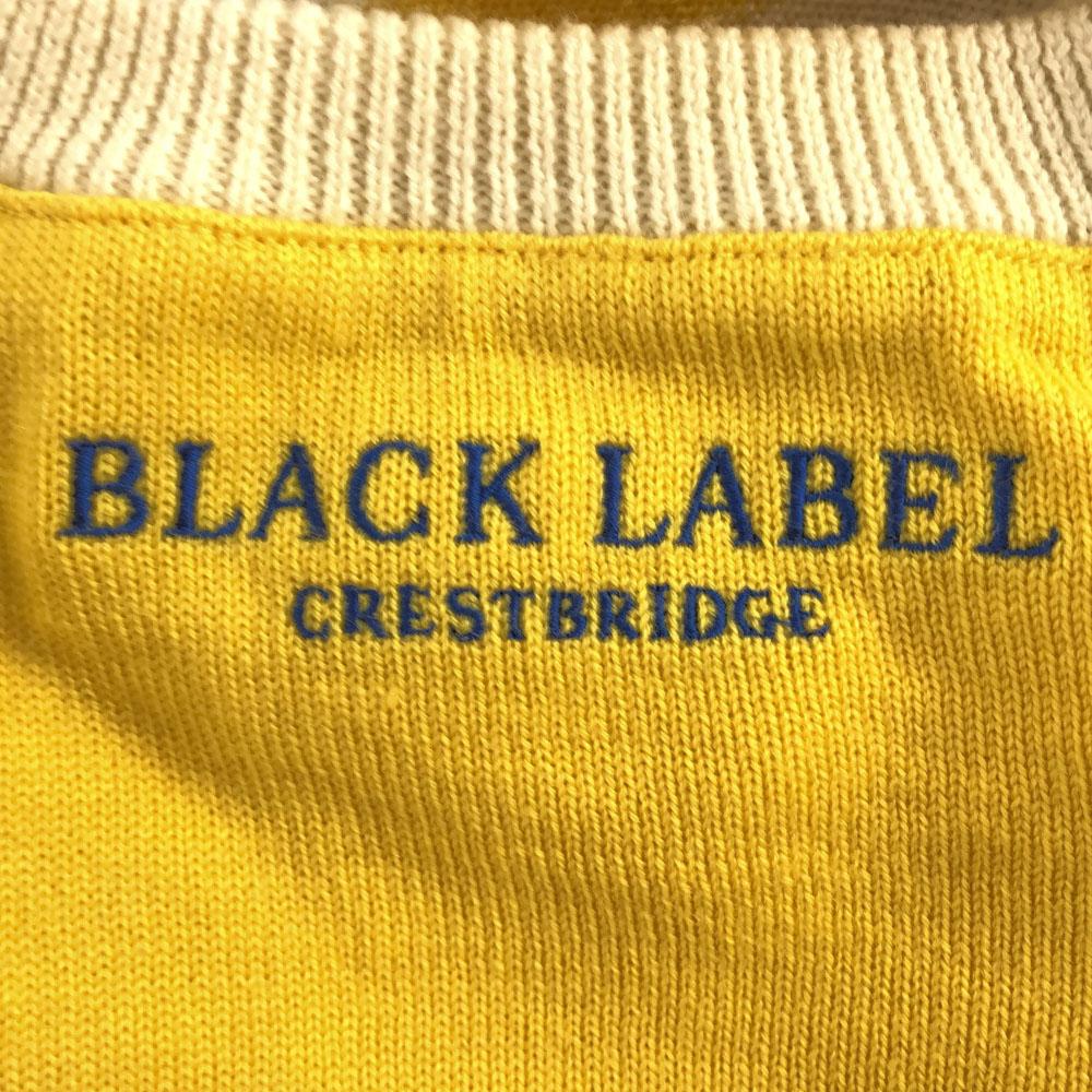 BLACK LABEL CRESTBRIDGE Sanyo Shokai Wool Blend Border Logo Embroidery Long Sleeve Knit Men's Used