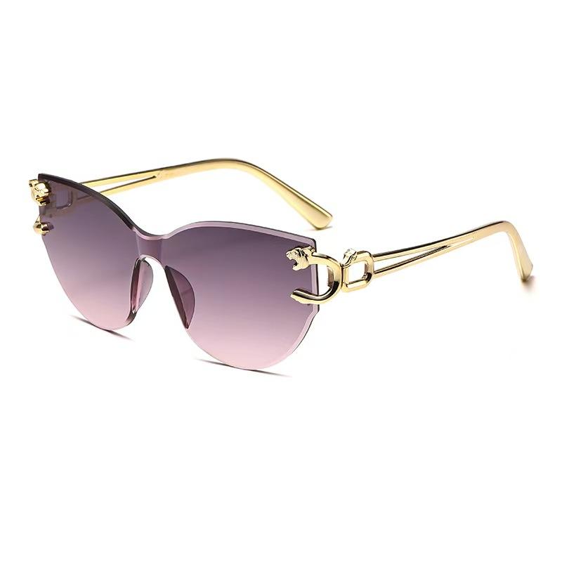 

New Arrival Rimless Sunglasses Cat Eye Women Rectangle Men Shades Big Sun Glasses for Female Male Metal Frame Sunglasses MULTI