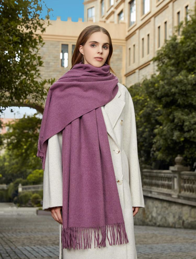 Black Cashmere Wool Scarf - Versatile Winter Shawl for Women and Men, Korean Style, Solid Color