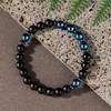 Natural Stone Blue Hematite Round Bracelet Men Fashion Jewelry Unisex Handmade Stretch Beaded Bracelet Attracting Money accessories