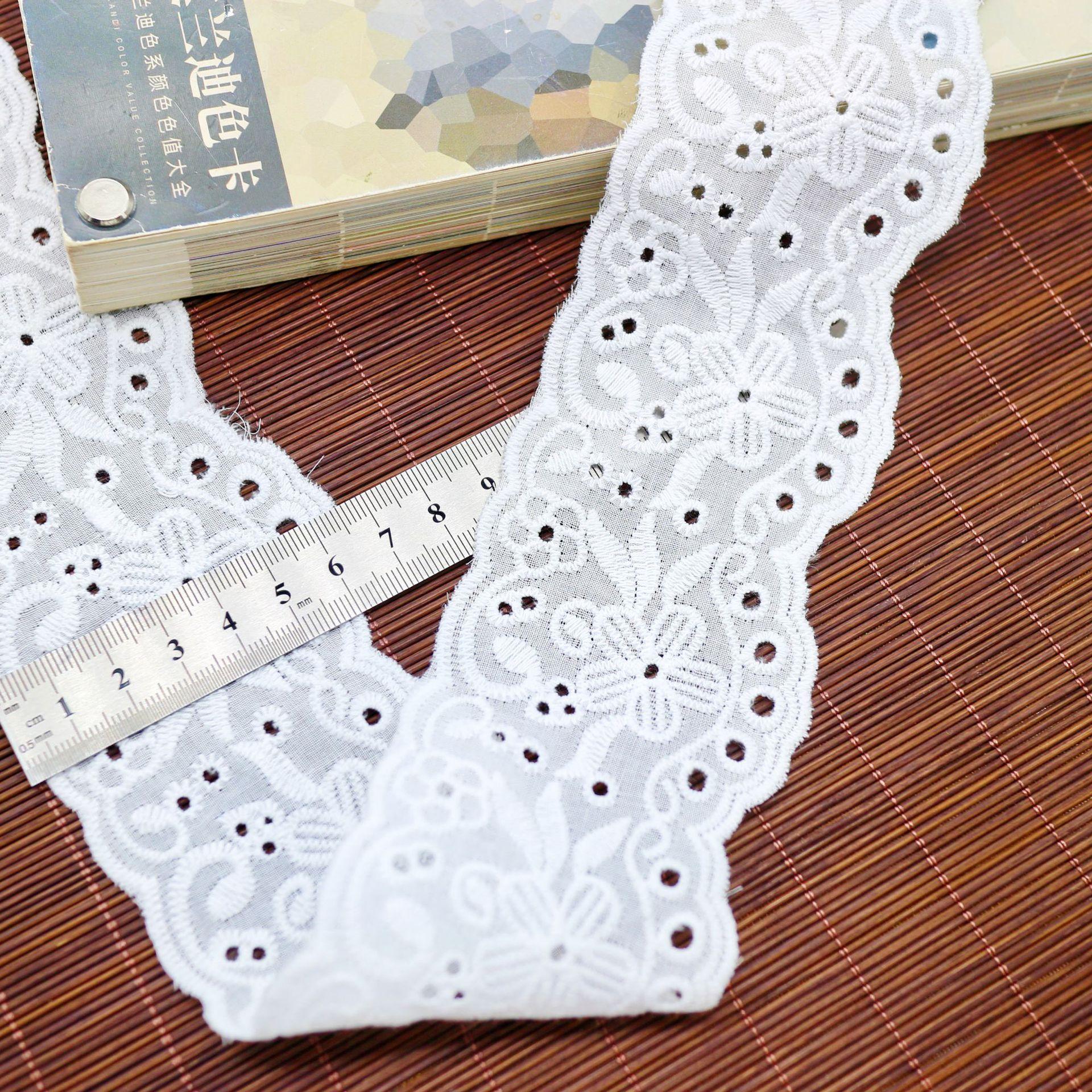 

Unilateral Cotton Cloth Cotton Thread Embroidery Lace Clothing Decoration Accessories Diy Neckline Cuffs Skirt Splicing Material OL2514