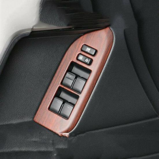 For Toyota Prado Fj150 2010-21 Wood Grain Door Window Switch Panel Cover Trim