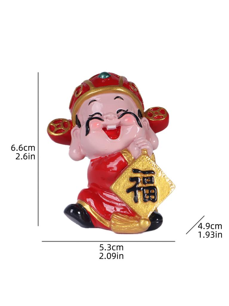 Traditional Chinese God of Wealth Resin Feng Shui Decorations for Home, Bedroom, Living Room, and Entrance Hall
