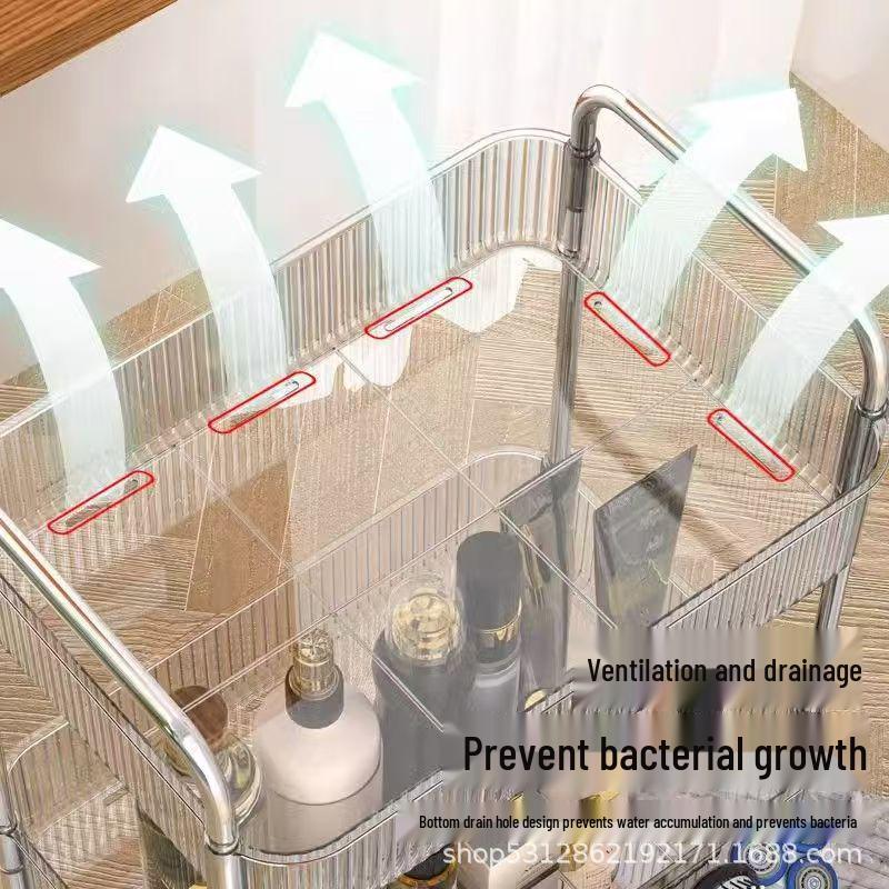 Compact Transparent Acrylic Floor-Standing Storage Rack for Kitchen, Living Room, or Bedroom - Multi-Layer for Cosmetics or Snacks