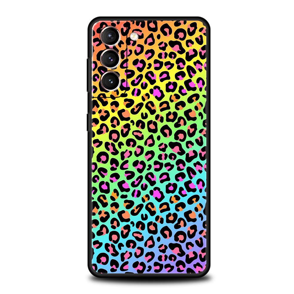 Leopard Print Phone Case For Samsung Galaxy S25 Edge S24 S23 S22 Ultra S20 S21 FE 5G S10 S9 Plus S10E Soft Cover