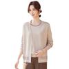 Chic Spring & Autumn Korean Knit Sweater Coat Set for Middle-Aged & Elderly Women