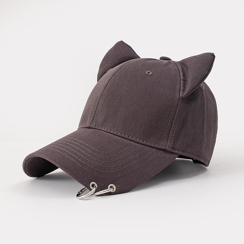 Women Men Korean Cute Cat Ear Design Baseball Cap for Women Premium Cotton Breathable Sun Hat for Spring Summer