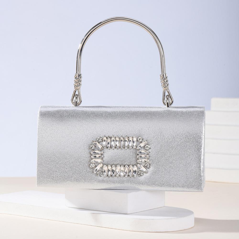 

Women Luxurious Handbag With Embroidery Design Evening Party Clutch Bag Lady Temperament Chain Crossbody Bag Top-Handle Bags срібний