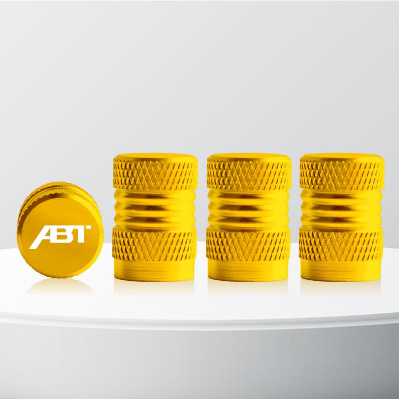 Aluminum ABT Logo Car Wheel Tire Valve Stem Caps Tyre Valve Covers For Skoda Seat Cupra TTRS RS5 RS4 A4 A5 Q3 Q5 Golf Polo 4pcs
