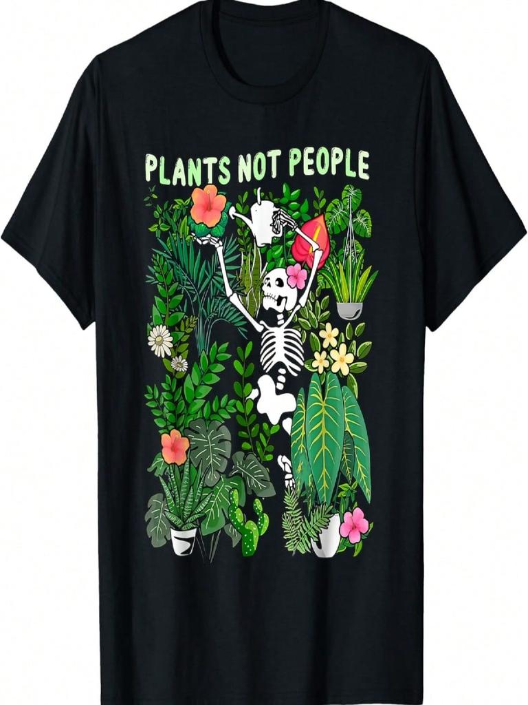 Pflanzen Nicht Menschen Skelett Lustiges Halloween Kostüm Gärtner T-Shirt