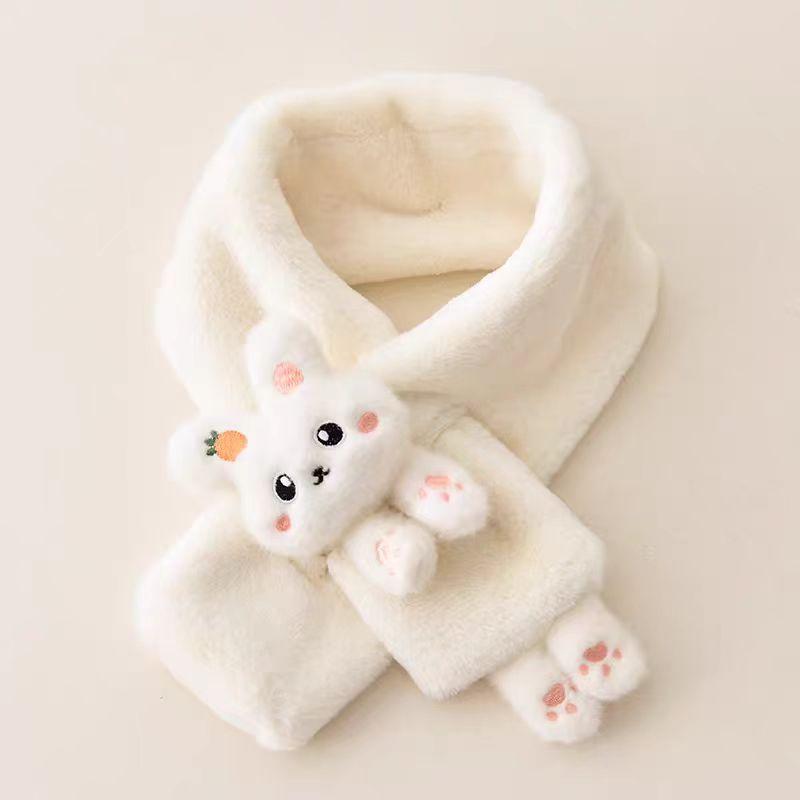 

Winter Cute Cartoon Children s Scarf Warm Scarf One Size белый