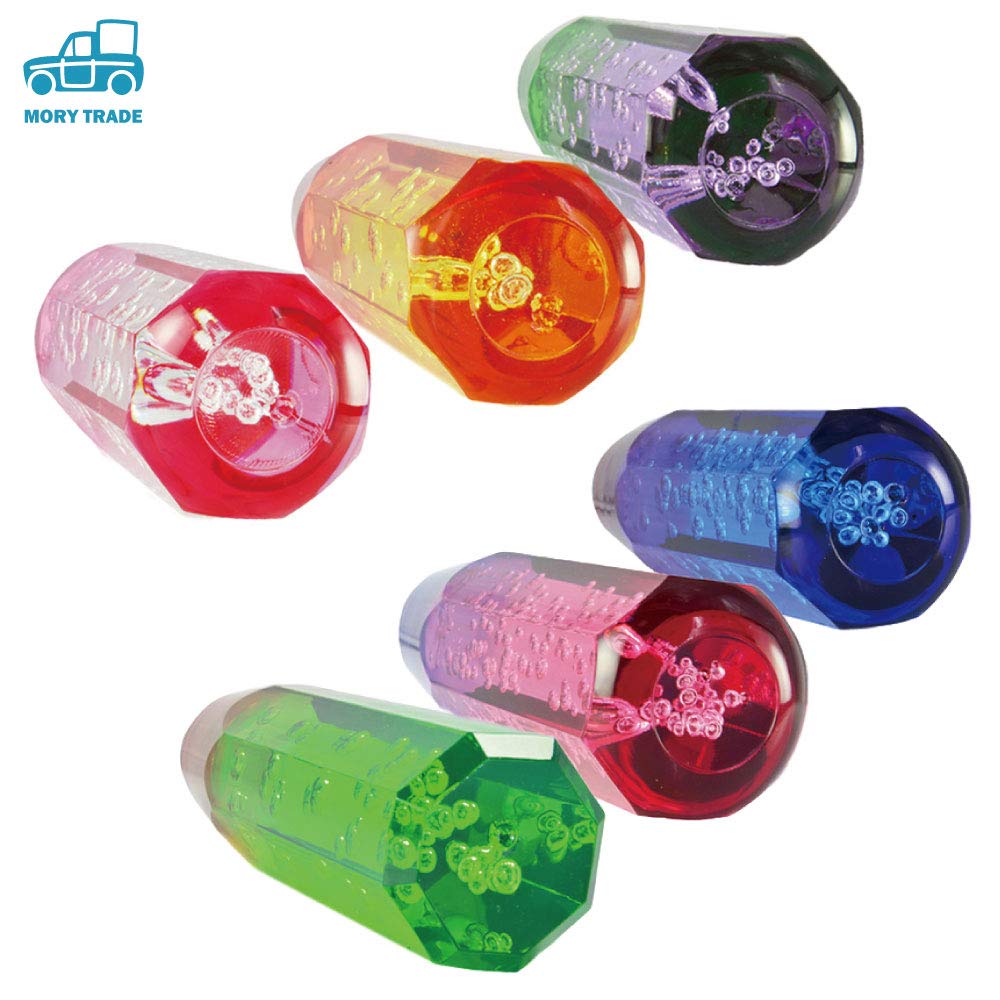 morytrade Shift Knob MT AT Shift Light Truck, Light Tiger, Clear, 5.9 inches (15 cm), Long (Clear x Red)