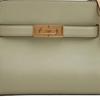 Tory Burch Lee Radziwill Double Layer Leather Handbag With Snap Closure Women handbags Soft-Frost-Green Gold 135720-300