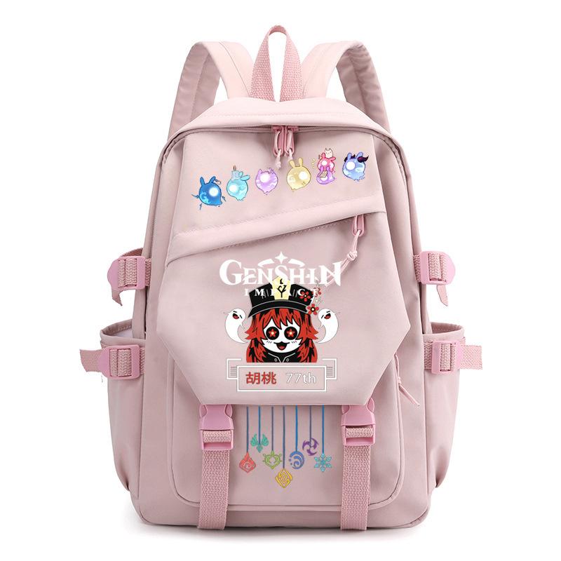 Mochila Escolar Estudante Viagem Caderno Presente para Crianças Bolsa Genshin Impact