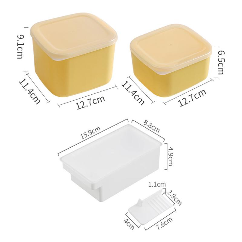 1Pc Butter Cheese Slice Holder With Lid Plastic Clear Sliced Cheese Container Fridge Storage Box Airtight Holder