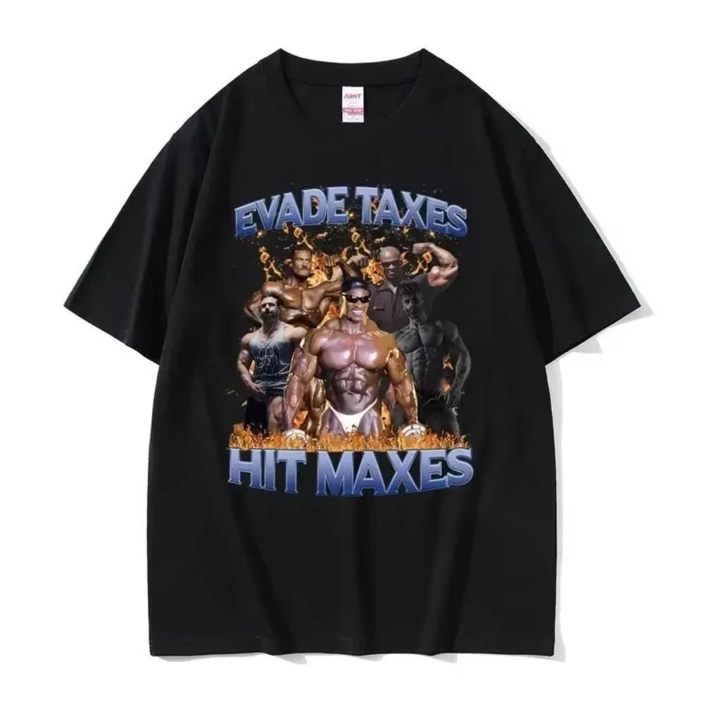 

Уклоняйся от налогов Достигай максимумов 2 Смешная графическая футболка Мужская Женская Повседневная футболка оверсайз Мужская футболка с круглым вырезом Хлопковая футболка с коротким рукавом XXL чёрный