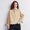 Chuyu Women's Color-Block Faux Two-Piece Cotton Shirt