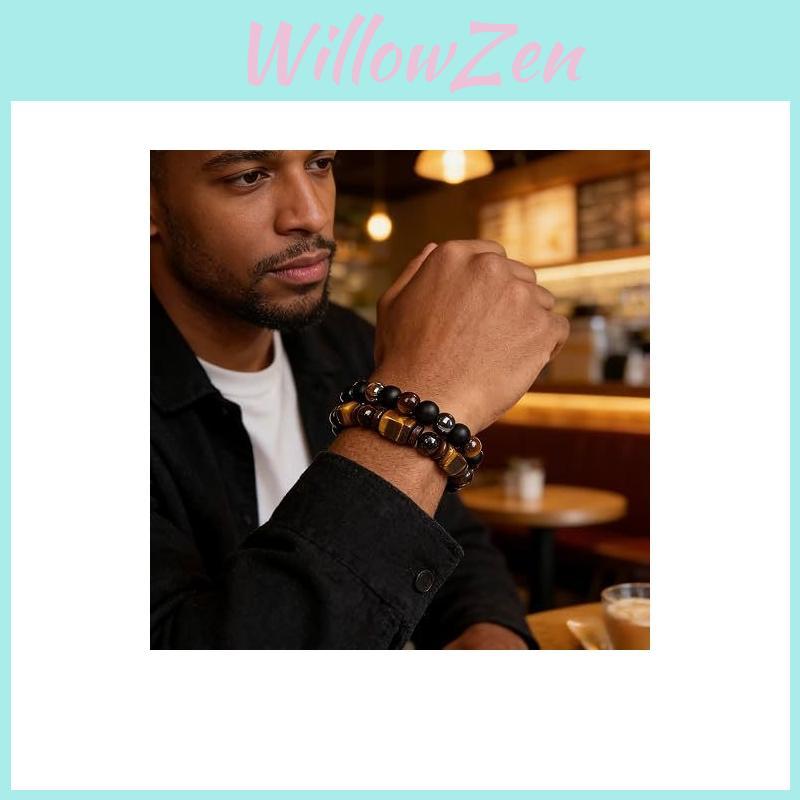 Stone Geometric Beaded Bracelet For Men Women Fashion Jewelry Gift