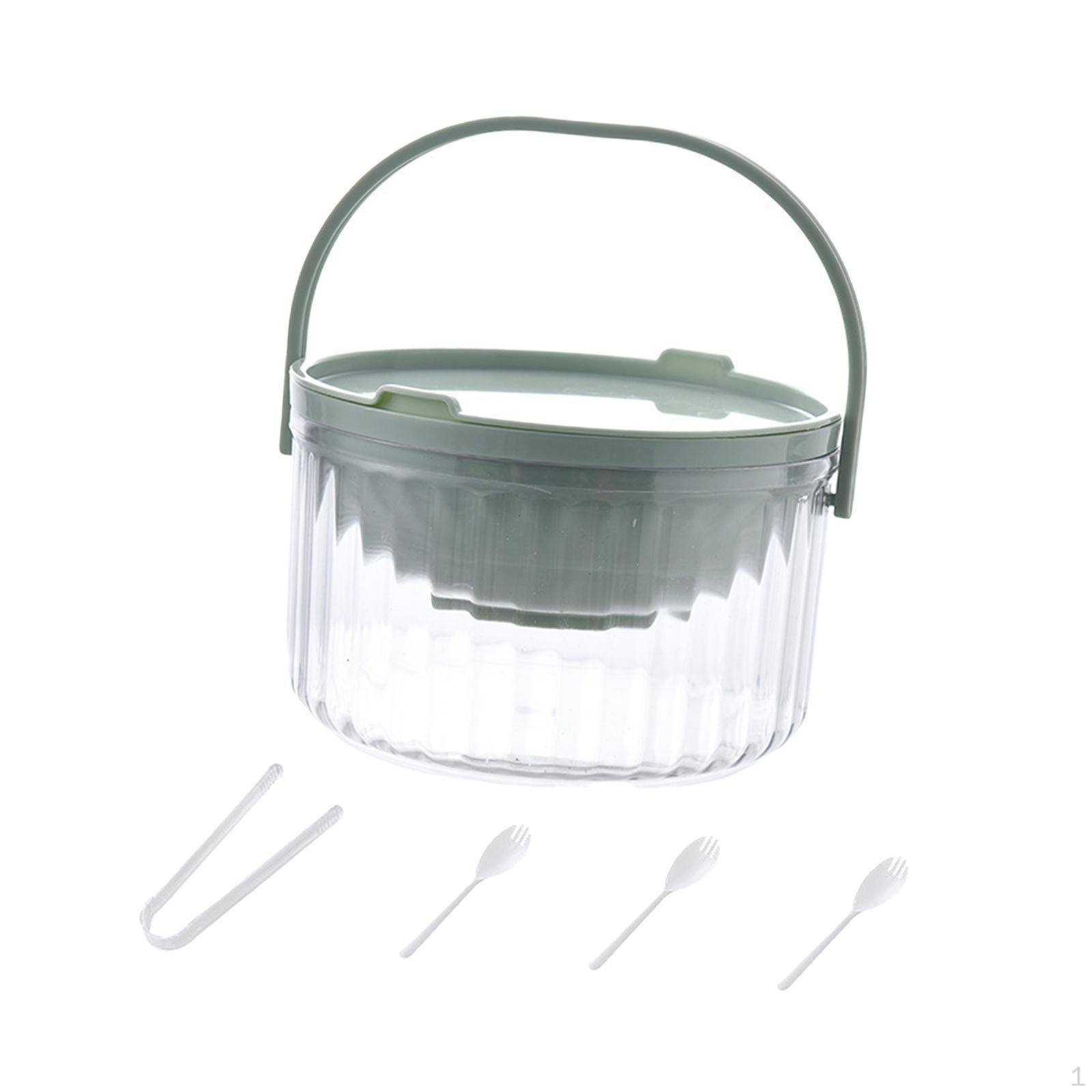 

Набор мисок для подачи салата с крышкой и ручкой, подходит для пасты и овощей зелёный