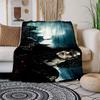 Vampire Gothic Castle Wall Art Print PosterBlanket Flannel Throw Blanket for Sofa, Bed, Travel, Camping, Office, Couch, Chair