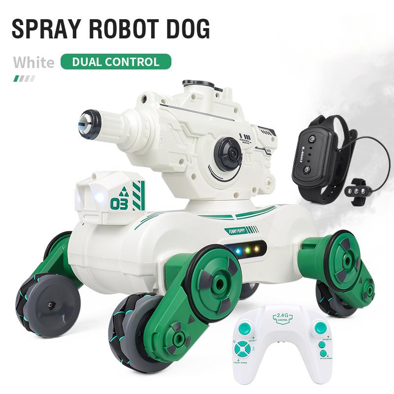 Rc Robot Dog Remote Control Car Shooting Games 2.4G 4WD Radio Controlled Gesture Sensing Spray Smart Robot Puppy Children Toys