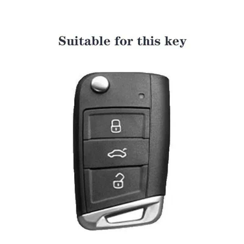 Zinc Alloy Leather Car Key Case For Volkswagen Polo Golf 7 Passat Tiguan Mk2 Beetle Ateca Caddy T5 Flap Folding Car Key Case