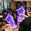 Phone Case: 2D Flat Samsung Galaxy A34 A35 S20 S22 S21 FE Plus Ultra Protective Case, Neon Glowing Purple Kitten, Christmas and Halloween Gift