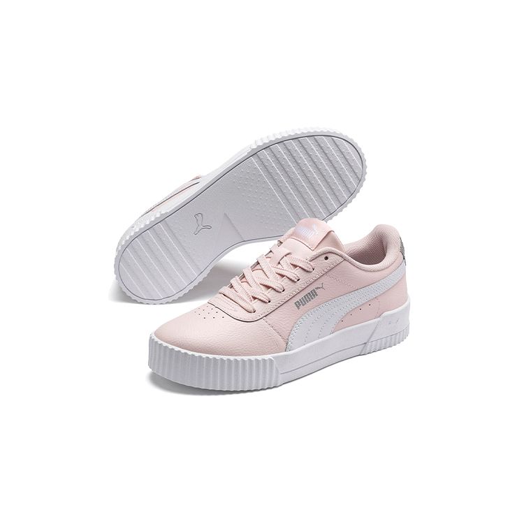Puma Carina Series Casual Low-Top Kids Skate Shoes Kids Sneakers Pink White Gray 370677-07