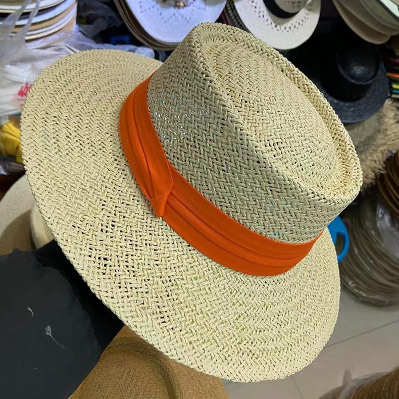 Spring Summer Breathable Straw Hats For Women Fashion Casual Fedora Hat Outdoor Concave Top Travel Hats Panama Beach Sun Hat
