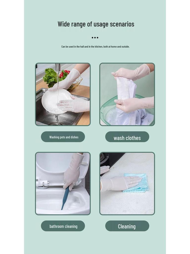 Nitrile Latex-Free Waterproof Dishwashing and Cleaning Gloves (Durable, Food Grade, Disposable)
