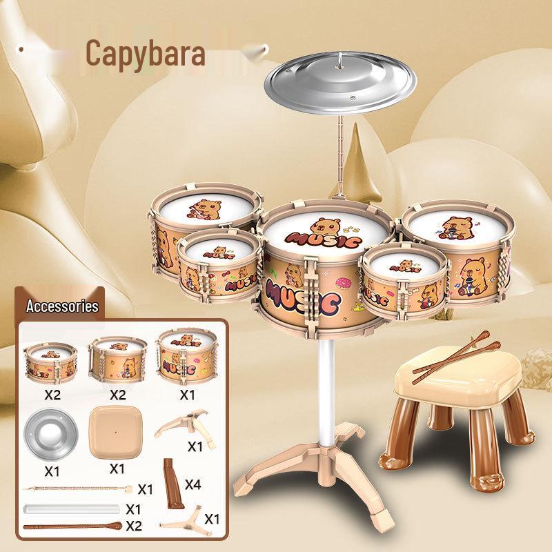 Children's Jazz Drum Set Toy: Percussion Instrument for Kids 1-6 Years, Early Education Gift