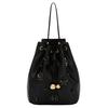 Fabric With Sheepskin Bucket Bag Handbag Mini Women's Black WE00830-BX4160-TON00
