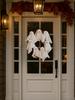 Halloween Ghost Wreath, Cute White Fabric Ghosts & Rattan Design, Front Door Wall Hanging Decor for Home, Spooky Party Ornament