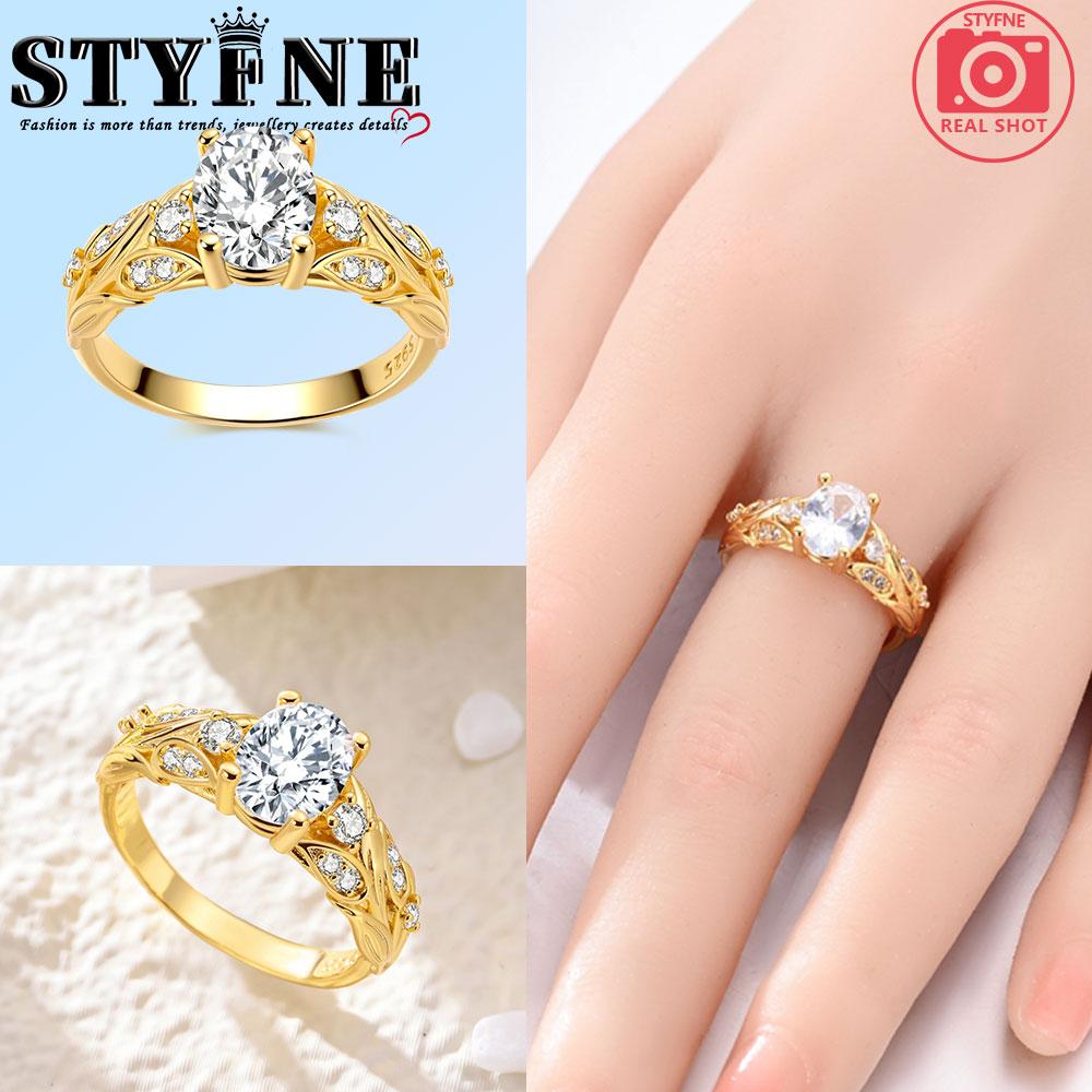 

copper Authentic Gold Plated Sparkle Zircon Meteor Moon Womens Anniversary Gift Engagement Rings for Women Mens Jewellery 8