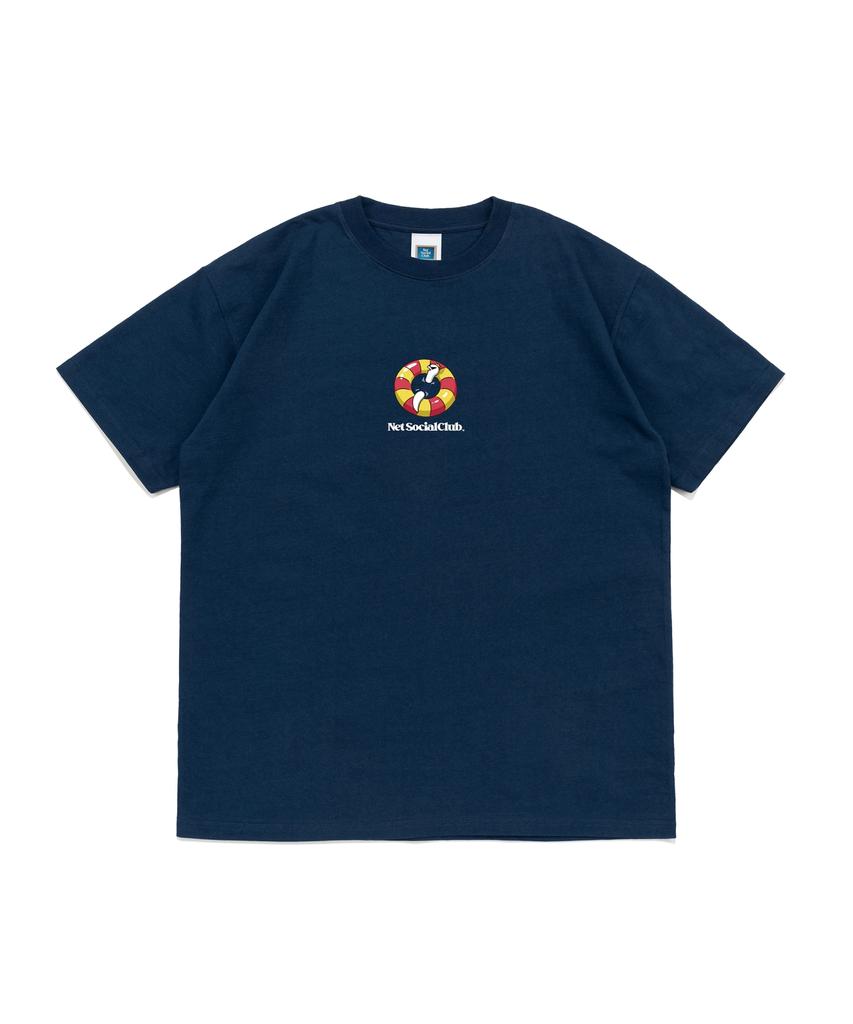Net Social Club Apocalypse Snake Grass Mode Graphic Short Sleeve T-Shirt (Dark Blue)