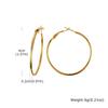 Minimalist Stainless Steel Hoop Earrings for Women,18K Gold Plated Large Earrings Wave Shape Big Hoops,2026 New Fashion Jewelry