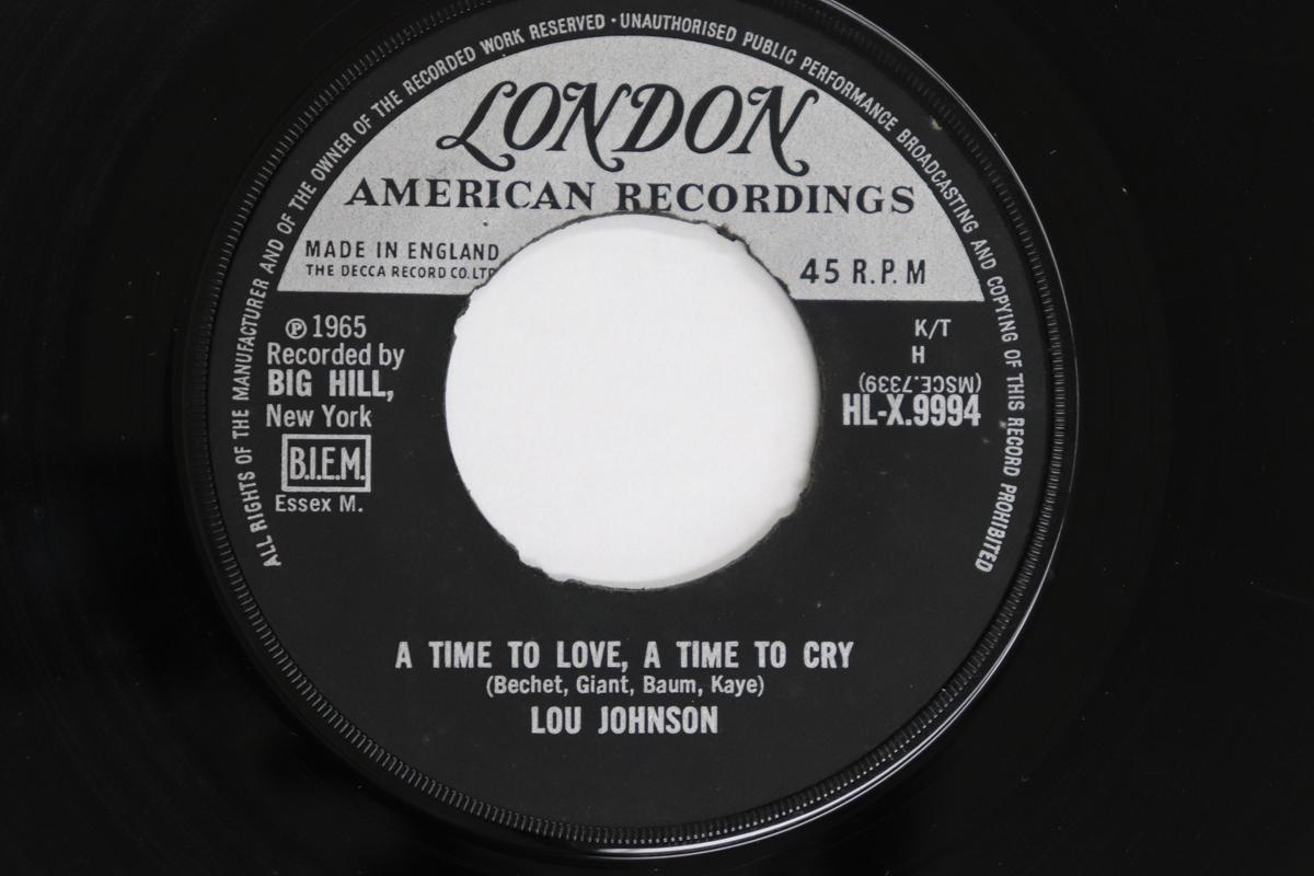 

7-дюймовая пластинка ЛУ ДЖОНСОН - Время любить, Время плакать / Uns HLX9994 LONDON RECORDS 1965 UK Соул/Фанк Б/У
